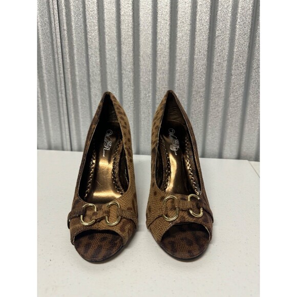 Wild Rose Gold with Print Y2K Heels Women's 9 - Picture 1 of 6